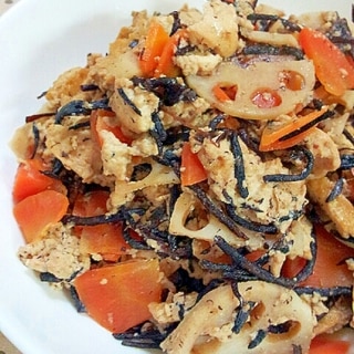 簡単✿根菜とひじきと豆腐の煮物❤